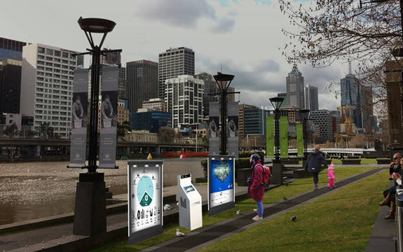 Public display shows scans and images of microplastics in Melbourne's Yarra River