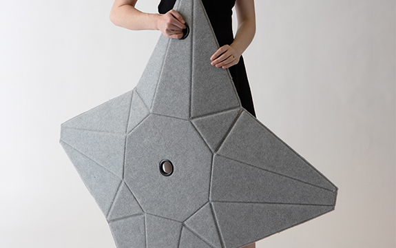 Origami-inspired, spatially sensitive furniture by industrial design student James Chapman.