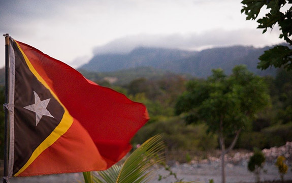 Timor Leste flag. 