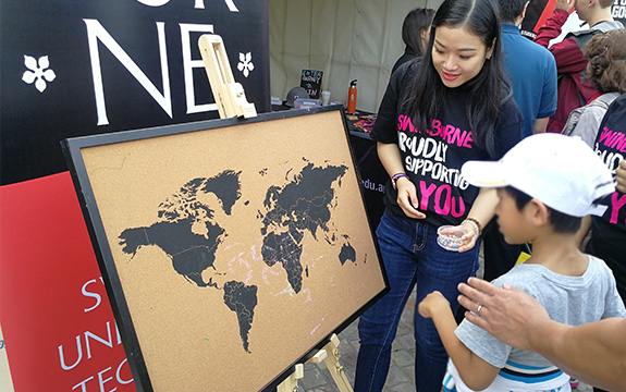 A Swinburne stand at Federation Square. 